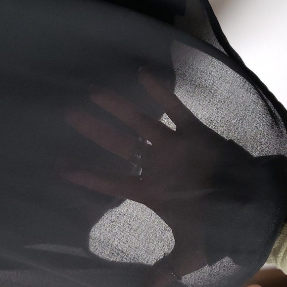 Maurices black semi sheer beaded chest strappy tank top. Women's size medium - Picture 5 of 9